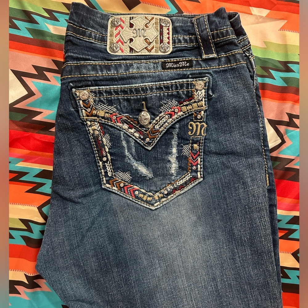 Miss Me Women's Blue Embellished Jeans
